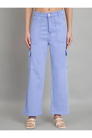 AngelFab Women Jean Relaxed Fit High-Rise Clean Look Cotton Jeans