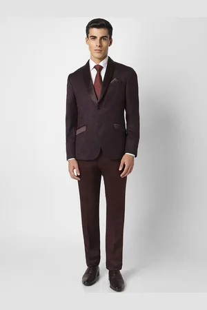 V Dot Men Two Piece Printed Single-Breasted Skinny Fit Partywear Suit