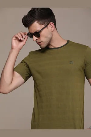 French Connection Men Self Design Pure Cotton T-shirt