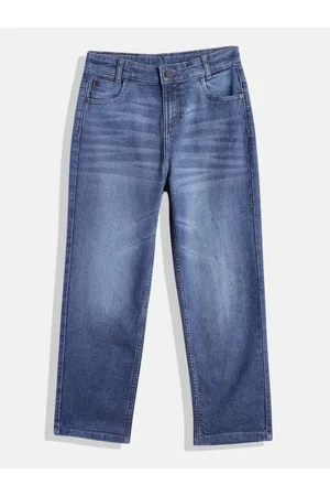 HERE&NOW Boys Straight Fit Clean Look Stretchable Jeans