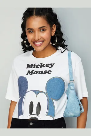 Max Collection URB_N Women Mickey Mouse Printed Crop T-shirt