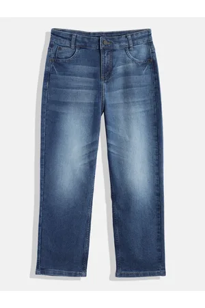 HERE&NOW Boys Straight Fit Clean Look Stretchable Jeans