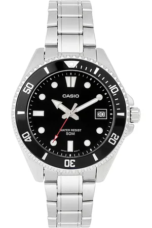 Casio Men Stainless Steel Cuff Straps Analogue Calendar Watch A2195