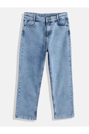 HERE&NOW Boys Straight Fit Clean Look Stretchable Jeans
