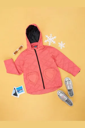 Pantaloons Girls Hooded Quilted Jacket