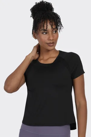 BlissClub Round Neck Raglan Sleeves Fitted Top