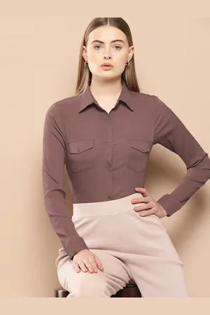 Chemistry Women Standard Slim Fit Solid Casual Shirt