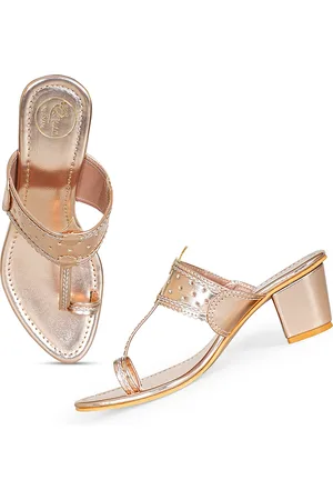 MEHNAM Embellished One Toe Block Heels