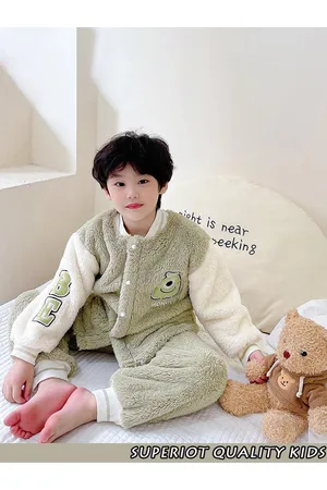 Stylecast Boys Green & White Self Design Stand Collar Jacket with Joggers