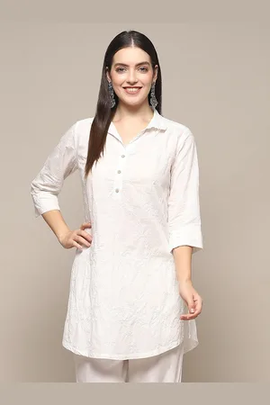 Biba Floral Embroidered Shirt Collar Pure Cotton Tuinc