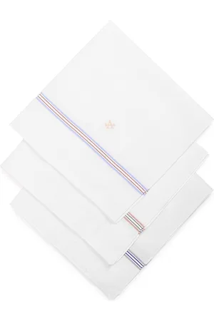 Arrow Men Pack Of 3 Logo Embroidered Pure Cotton Handkerchiefs