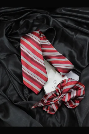 KOVOVE Men Red & Grey Striped The Selective Accessory Gift Set