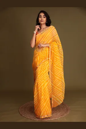 ZARI Leheriya Printed Leheriya Saree