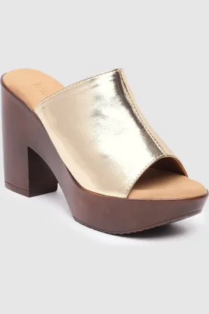 Inc 5 Women Metallic Textured Platform Sandals