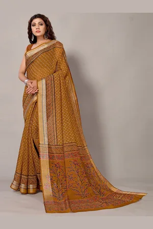 HRITIKA Ethnic Motifs Printed Silk Cotton Saree
