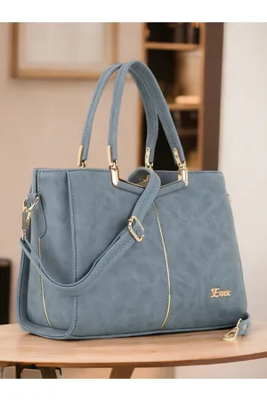 EXOTIC Grey PU Oversized Structured Shoulder Bag