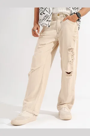 FREAKINS Men Straight Fit High-Rise Highly Distressed Pure Cotton Jeans