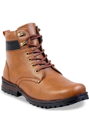 WOAKERS Men Textured Mid-Top Lace-Ups Boots
