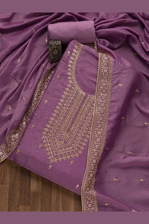Koskii Ethnic Motifs Embroidered Sequinned Detailed Unstitched Dress Material