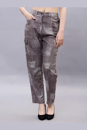 ENTELLUS Women Brown Smart Tapered Fit High-Rise Trousers