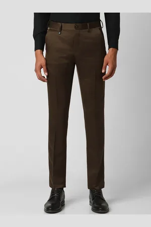 V Dot Men Mid-Rise Skinny Fit Formal Trousers