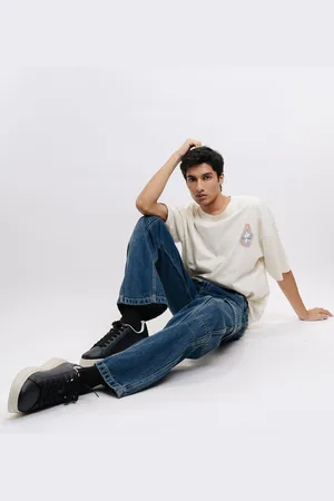 FREAKINS Men Straight Fit High-Rise Stretchable Jeans