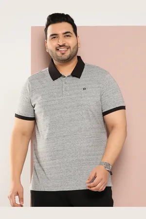 Sztori Men Plus Size Solid Polo Collar T-shirt