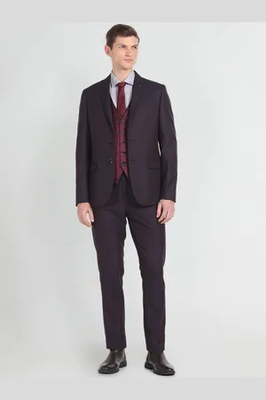 Arrow Notched Lapel Collar Single-Breasted Reversible 3-Piece Formal Suit