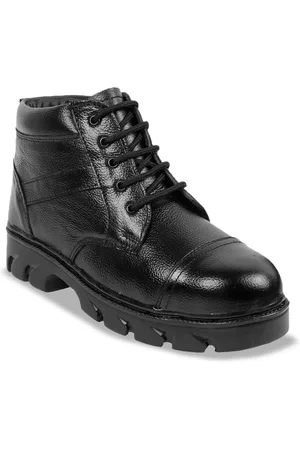 WOAKERS Men Textured Mid-Top Lace-Ups Boots