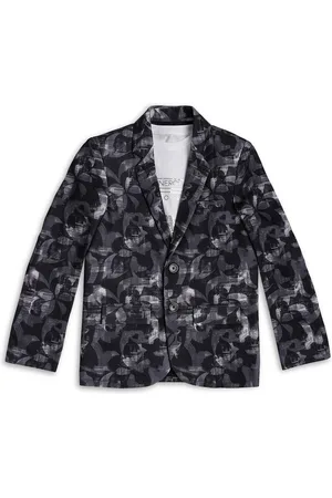 CAVIO Boys Printed Pure Cotton Single-Breasted Blazer With T-Shirt