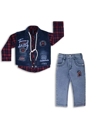 Wish Karo Boys Checked Shirt with Trousers With Waistcoat