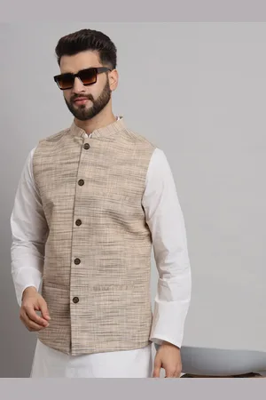 Latest Chikan Garments Woven Design Nehru Jacket
