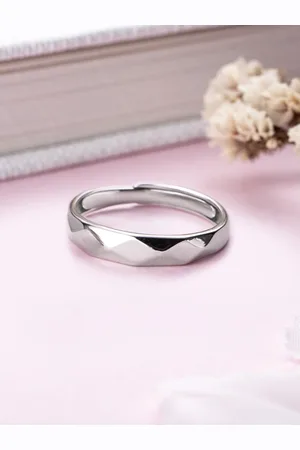 Zavya Men Rhodium-Plated Sterling Silver Finger Ring