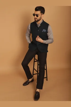 Even Mandarin Collar Pure Woollen Nehru Jacket