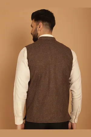 Even Mandarin Collar Pure Woollen Nehru Jacket