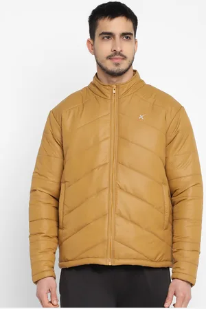 HRX Khaki-Coloured Mock Collar Padded Jacket