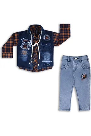 Wish Karo Boys Checked Shirt With Trousers & Waistcoat