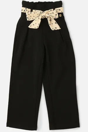 Allen Solly Girls Mid-Rise Pleated Pure Cotton Trousers