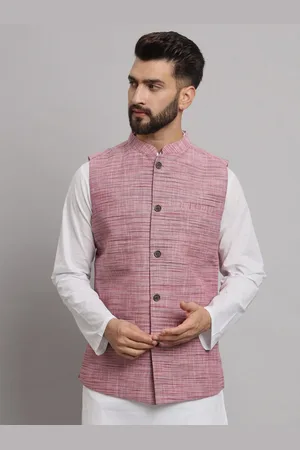 Latest Chikan Garments Self Design Mandarin Collar Nehru Jacket