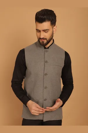 Even Mandarin Collar Sleeveless Nehru Jacket