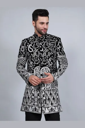 Wintage Embroidered Mandarin Collar Bandhgala Blazer