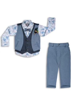Wish Karo Boys Printed Shirt With Trousers & Waistcoat