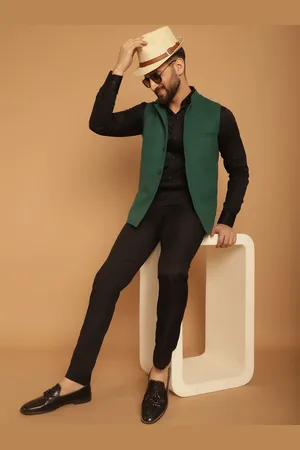 Even Mandarin Collar Sleeveless Pure Woollen Nehru Jacket