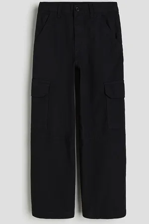 H&M Girls Pure Cotton Wide Cargo Trousers