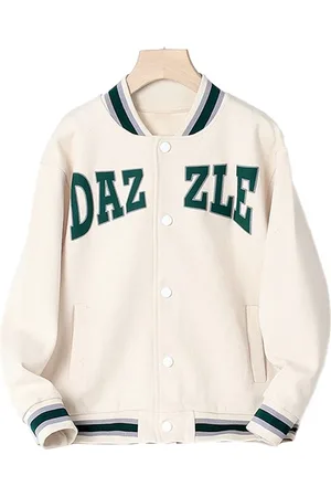 Stylecast Boys Beige Typography Printed Cotton Bomber Jacket