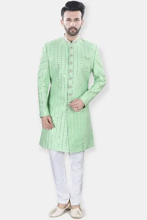 Avaeta Self Design Embroidered Sherwani Set