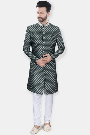 Avaeta Self Design Embroidered Sherwani Set