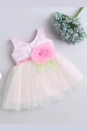 MANY FROCKS & Girls Sleeveless Net Fit & Flare Casual Dress
