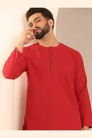 Armaan Ethnic Mandarin Collar Regular Thread Work Kurta with Pyjamas