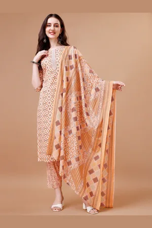 Berrylicious Printed Pure Cotton Kurta with Trousers & Dupatta